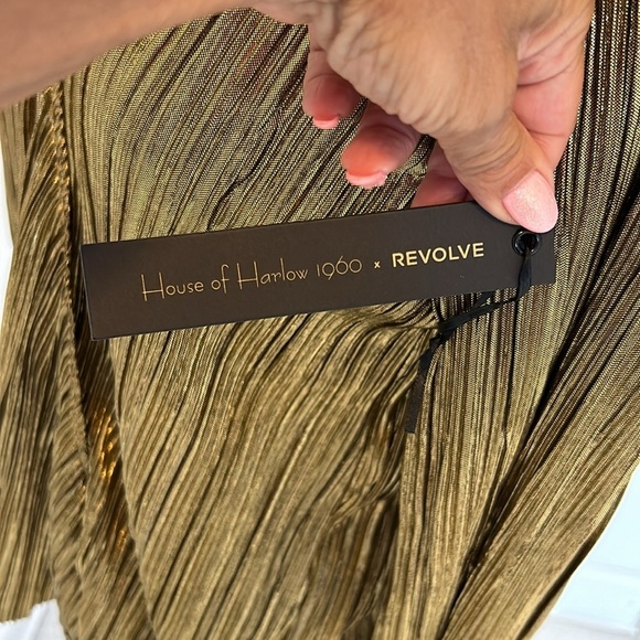House of Harlow 1960 x Revolve Gold Lame Lynn Blouse - Picture 7 of 11
